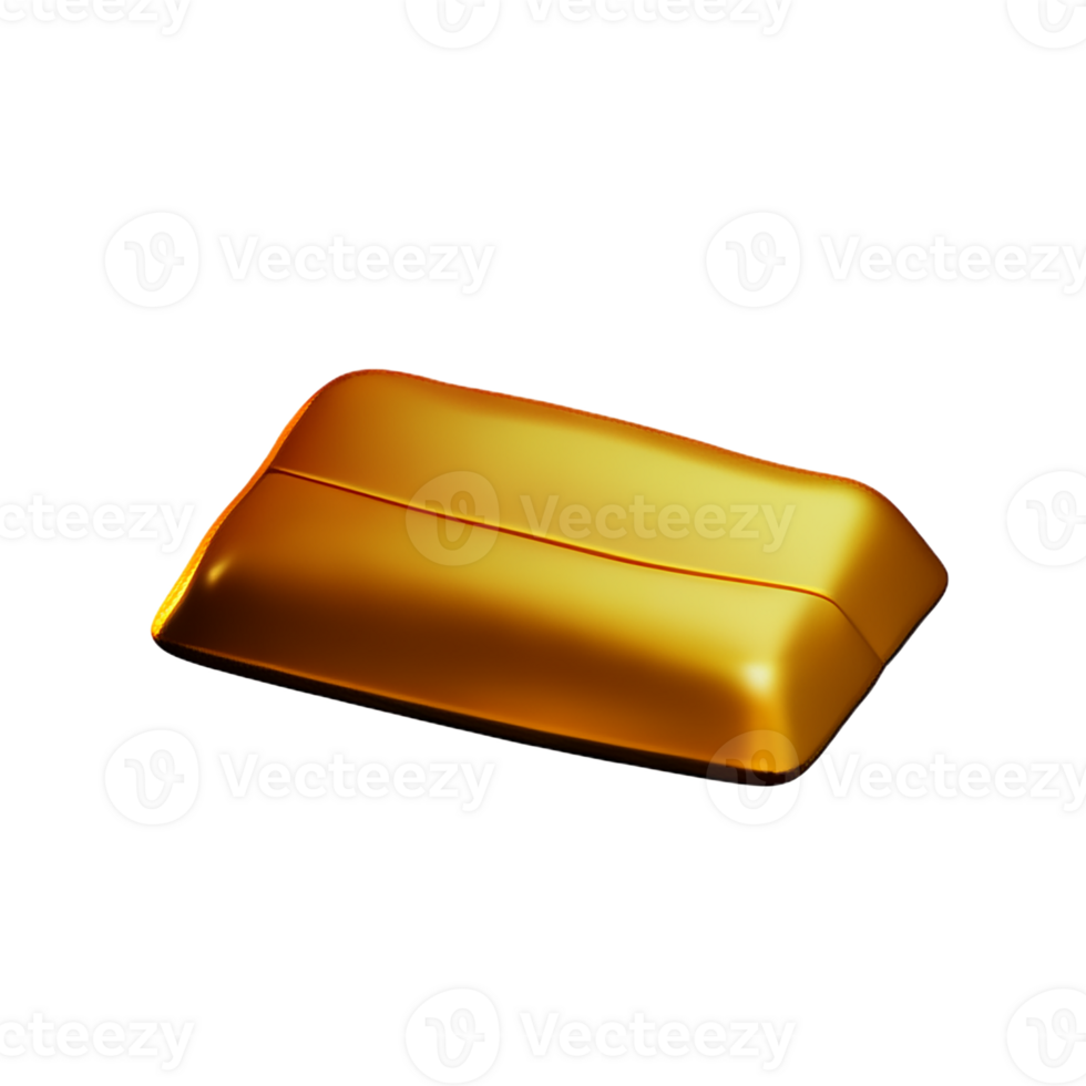 gold bar 3d rendering icon illustration png