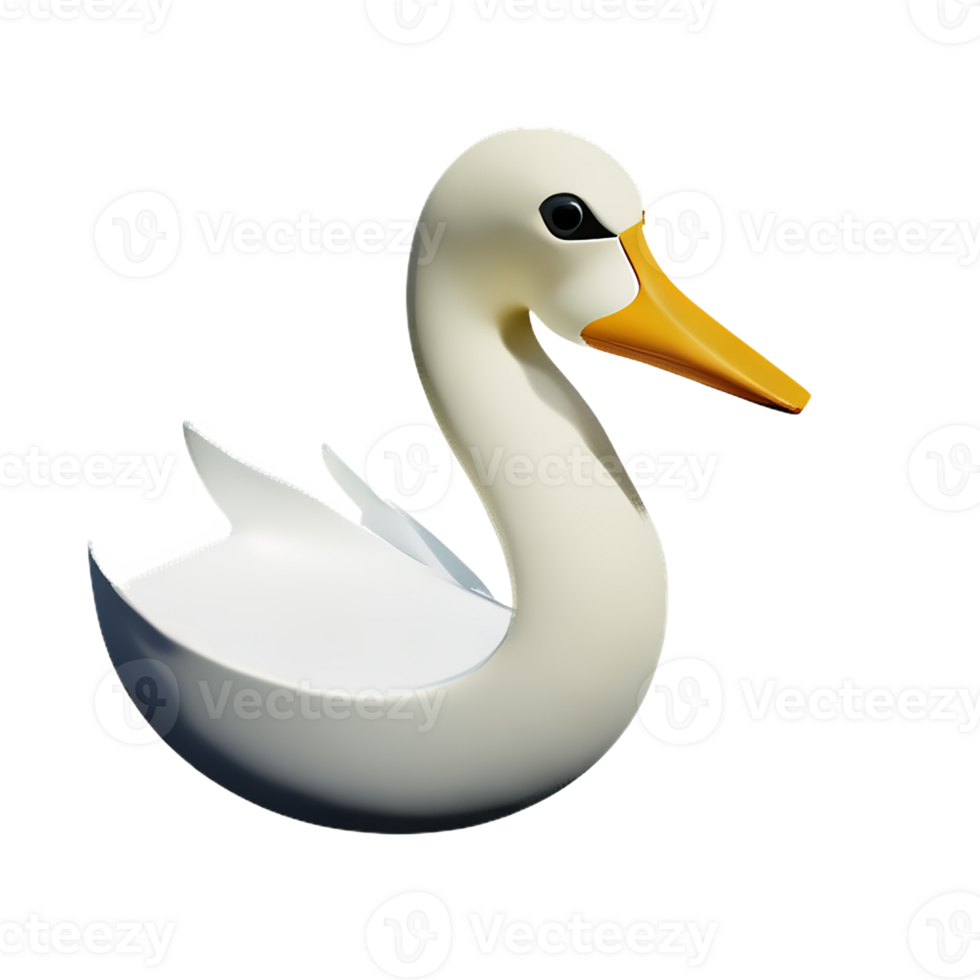 swan 3d rendering icon illustration png