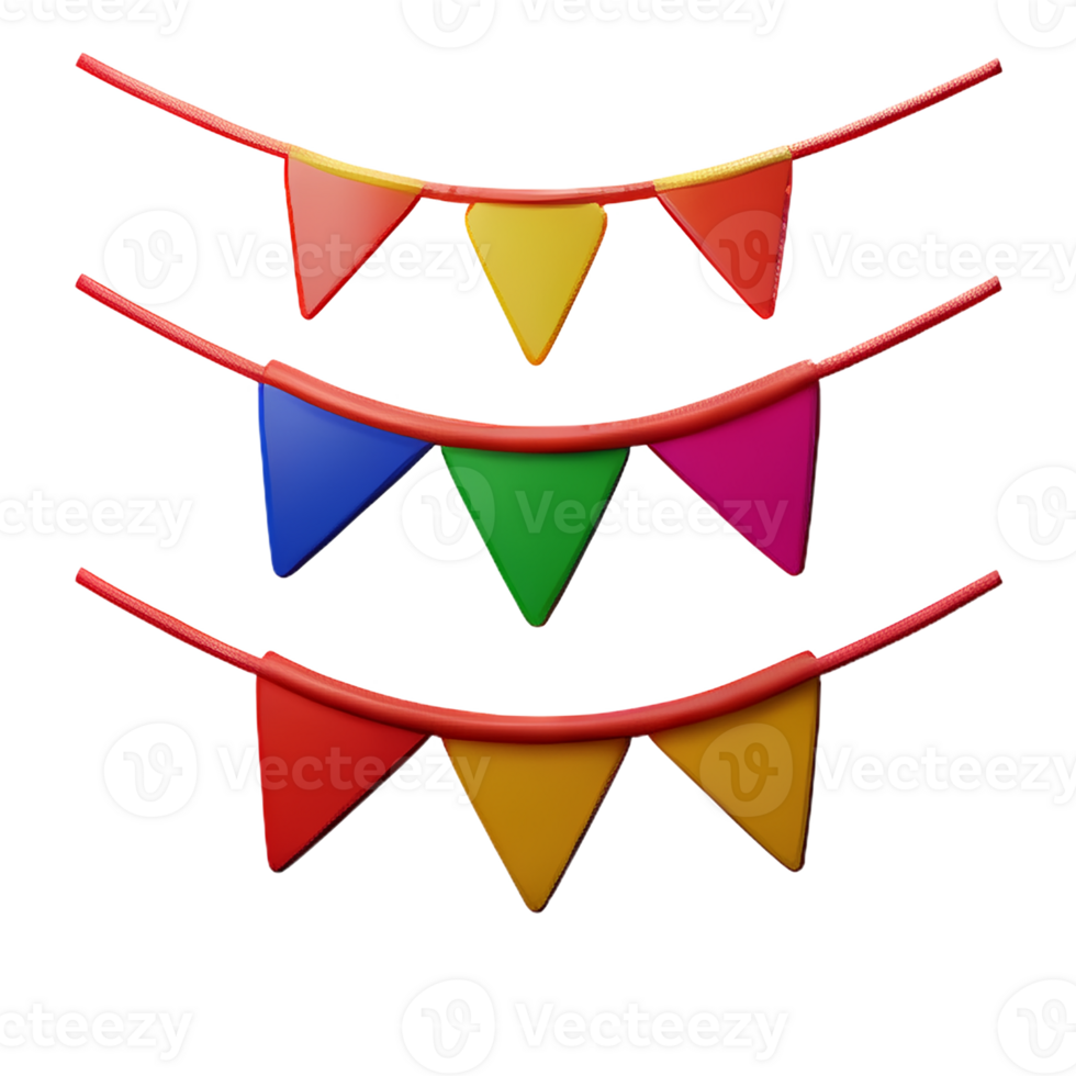 bunting 3d rendering icon illustration png