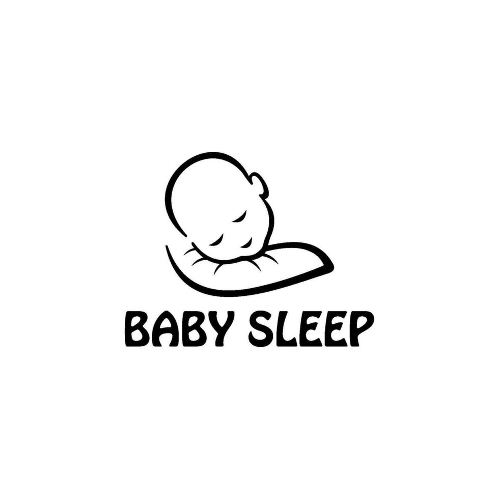 bebé dormir línea Arte vector logo