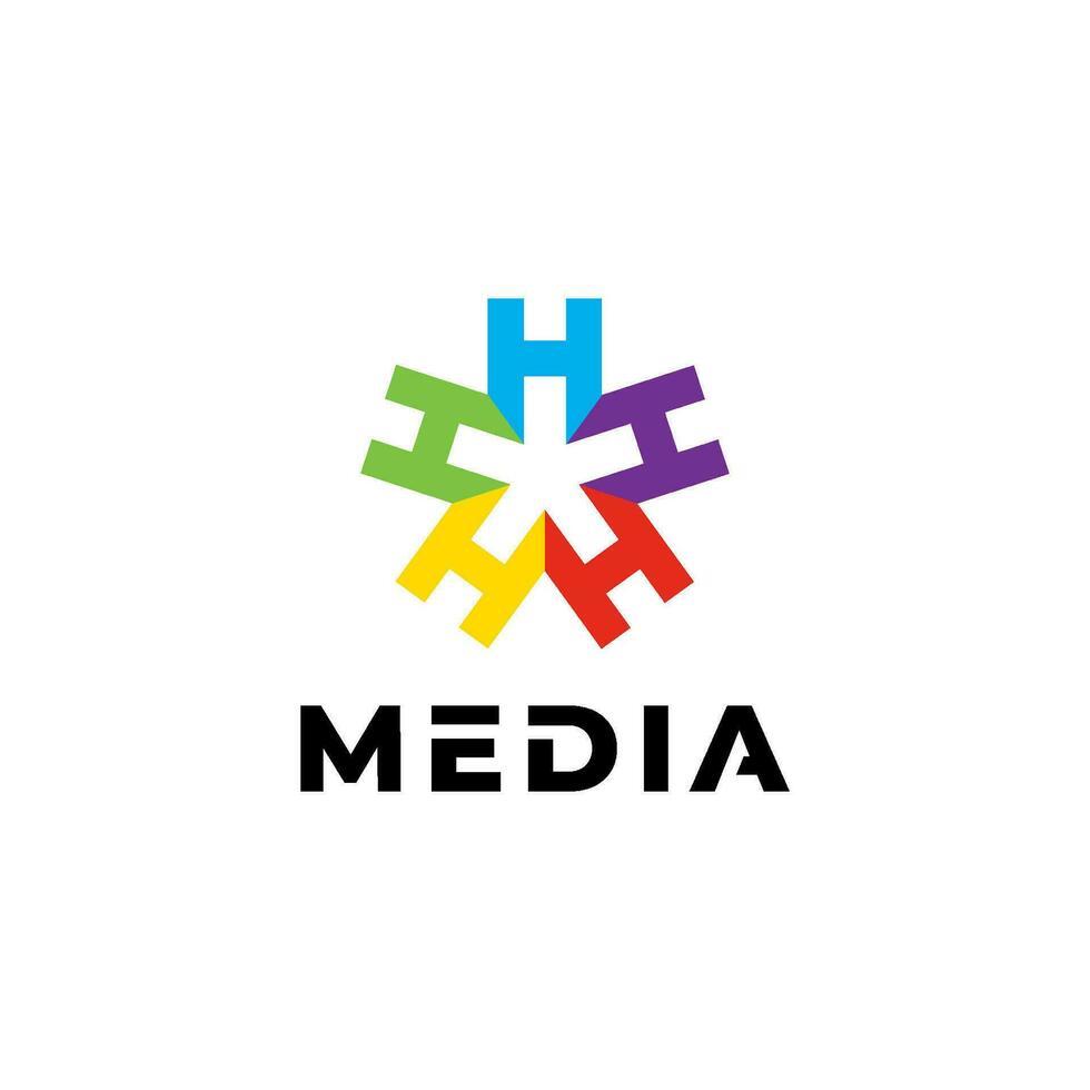 MODERN INITIAL H DIGITAL MEDIA VECTOR DESIGN