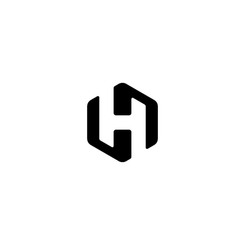 LETTER H GEOMETRIC VECTOR LOGO DESIGN