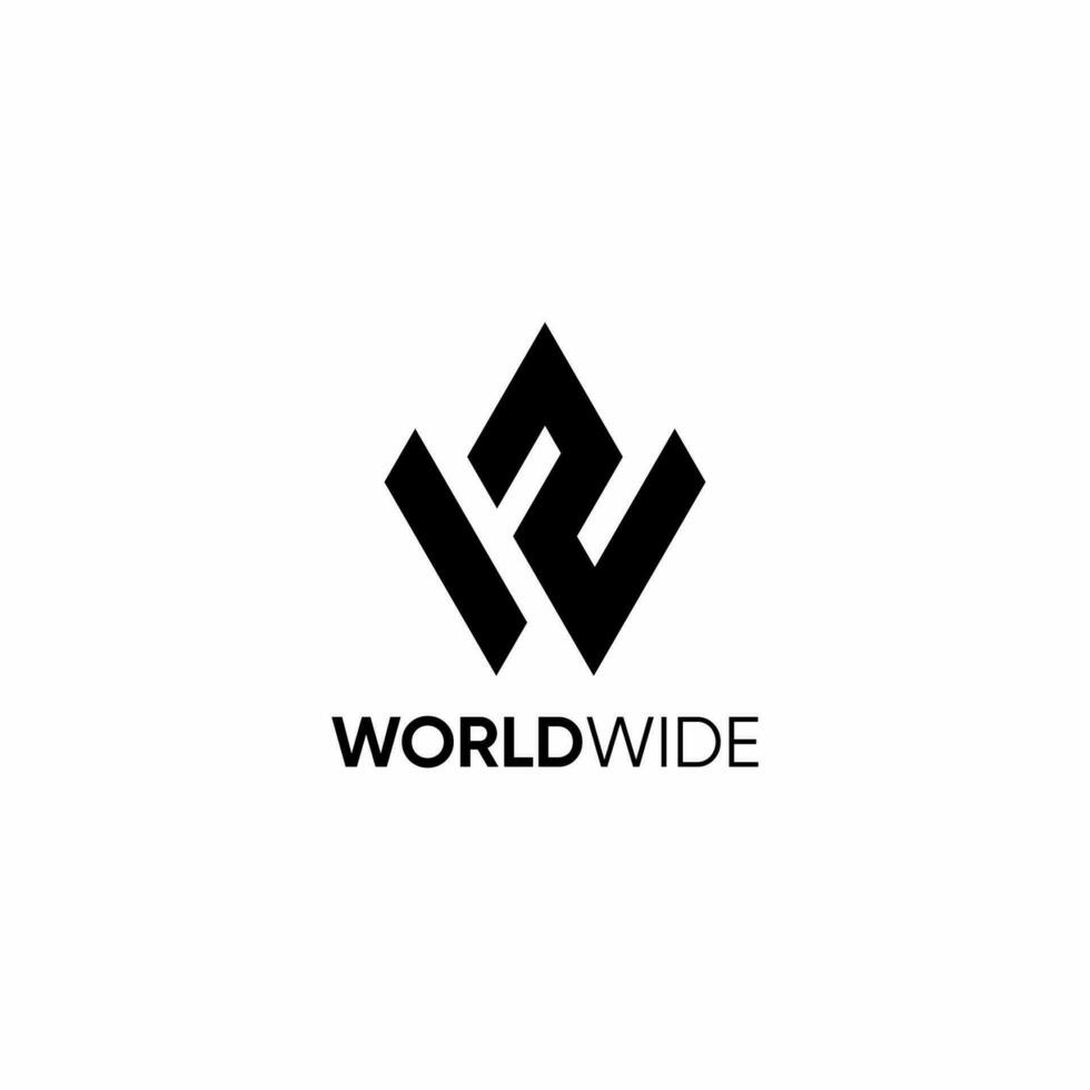 iniciales ww en todo el mundo logo vector