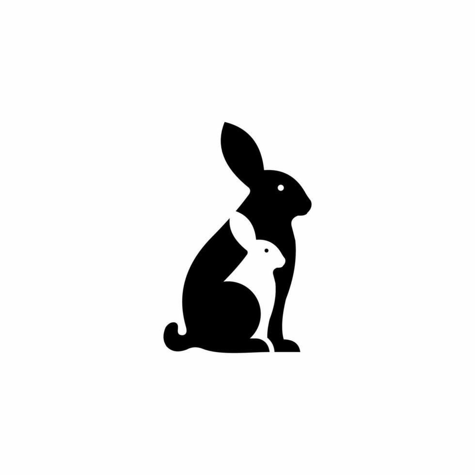 Conejo Pareja vector logo diseño