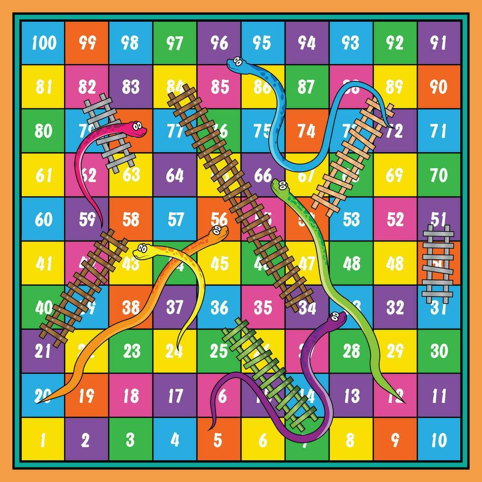 The Illustration of Snake and Ladders vector