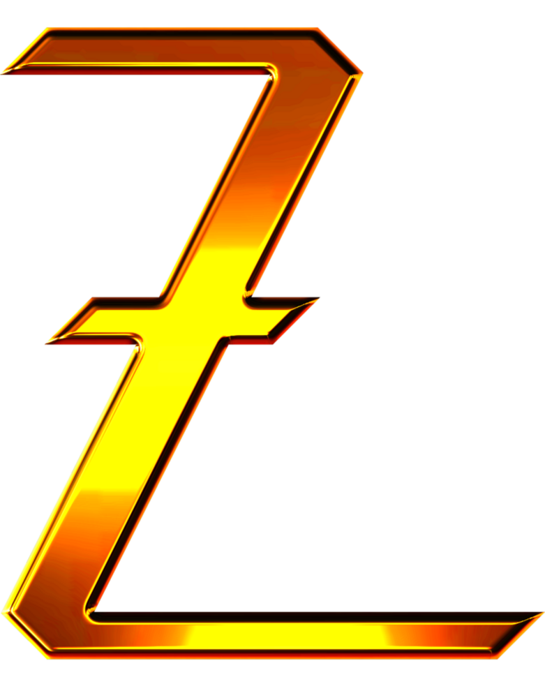Golden gradient jewel alphabet png
