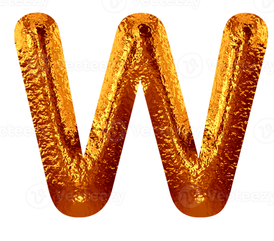 Golden metallic alphabet png
