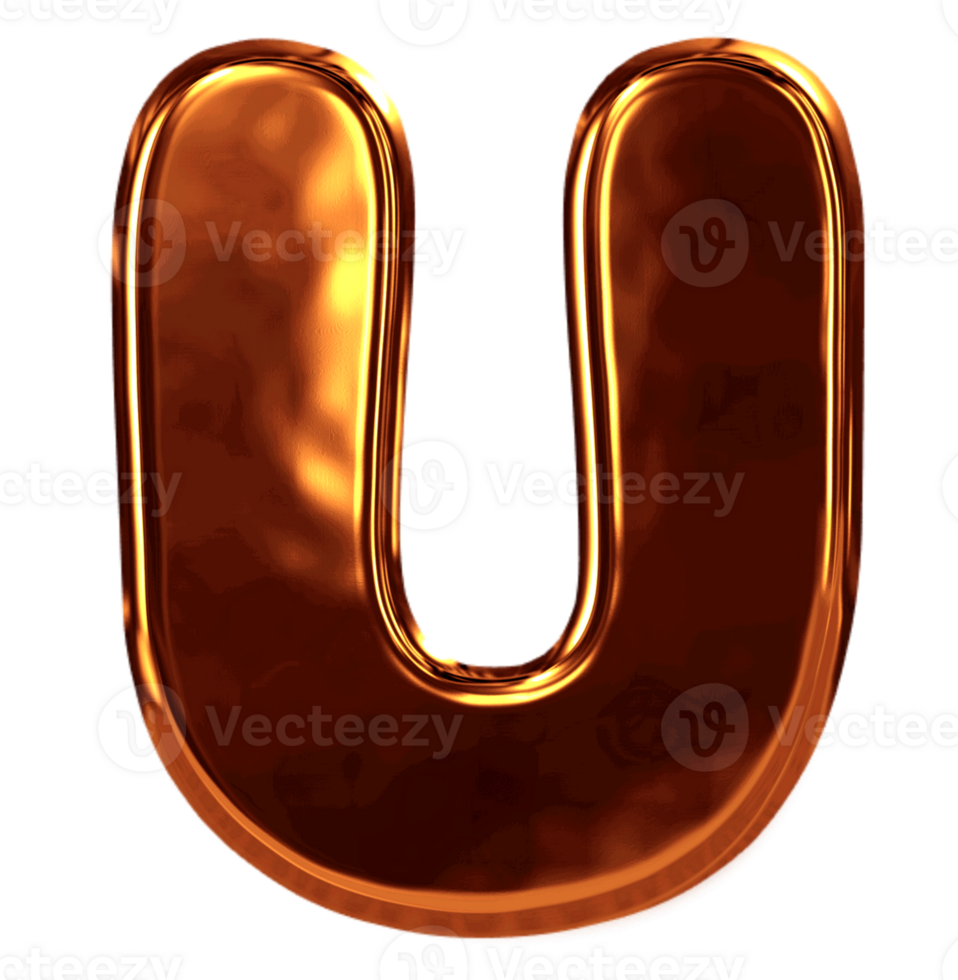 Gold metallic alphabet png