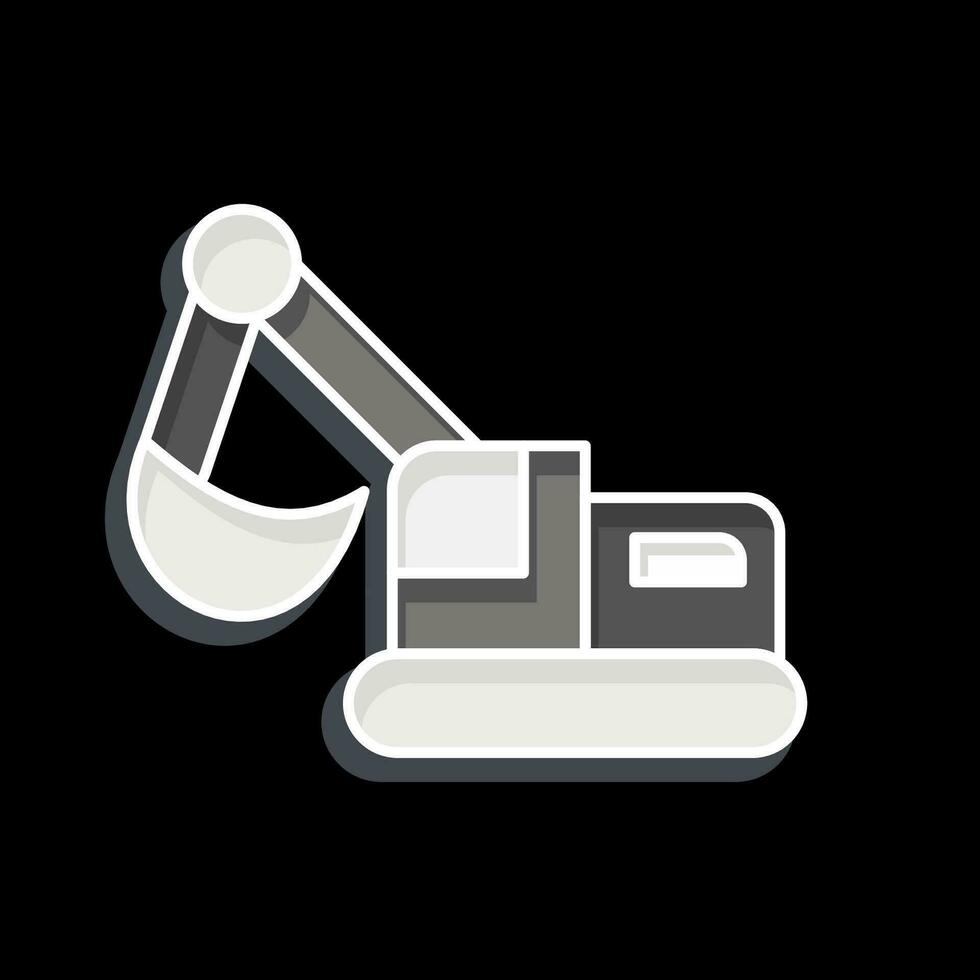 Icon Excavator. related to Mining symbol. glossy style. simple design editable. simple illustration vector