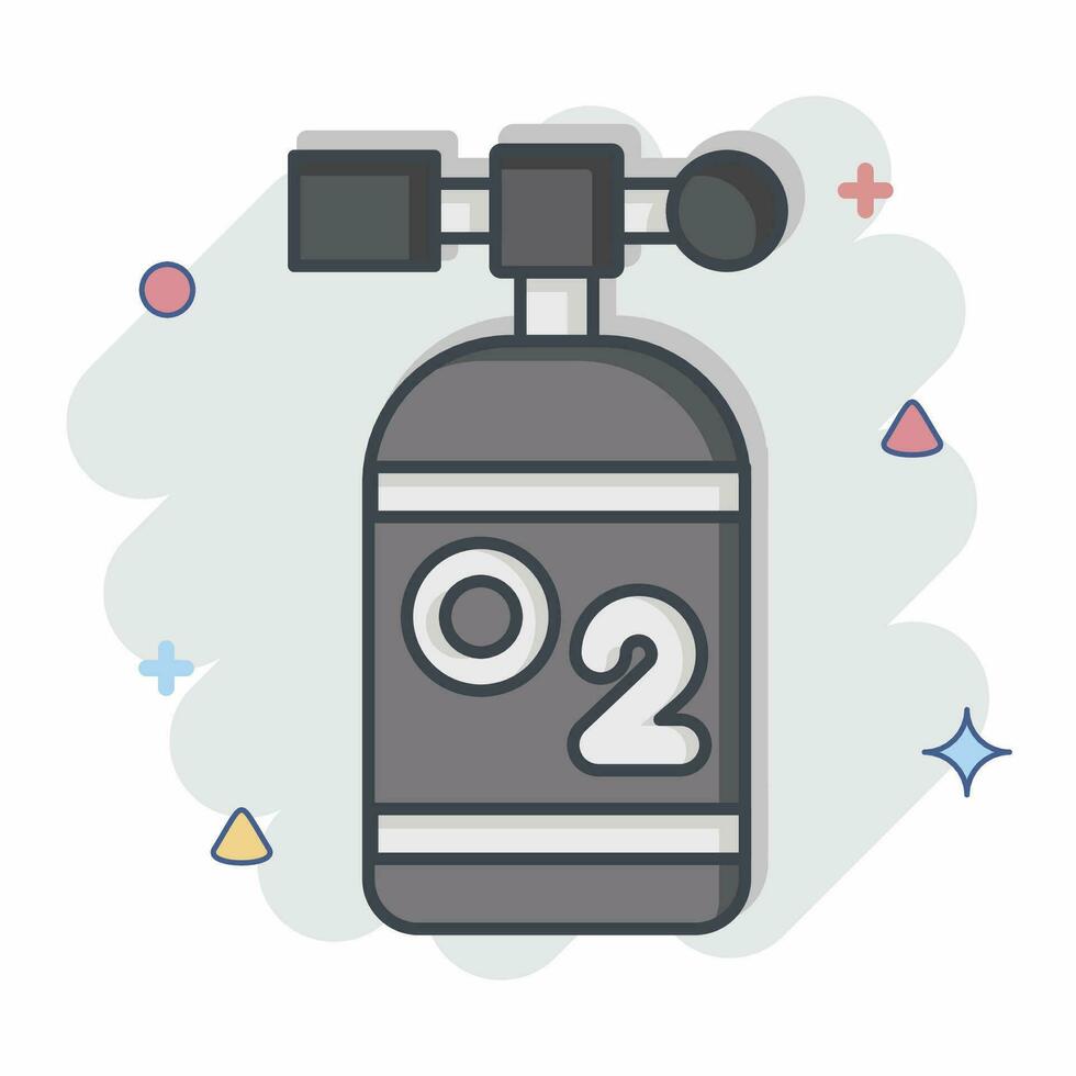 Icon Oxygen Tank. related to Biochemistry symbol. comic style. simple design editable. simple illustration vector