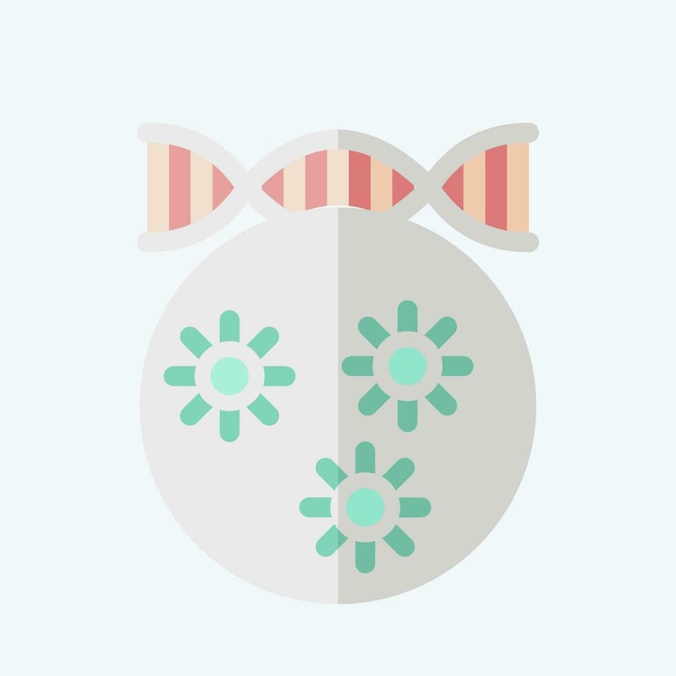 Icon Bacteria. related to Biochemistry symbol. flat style. simple design editable. simple illustration vector