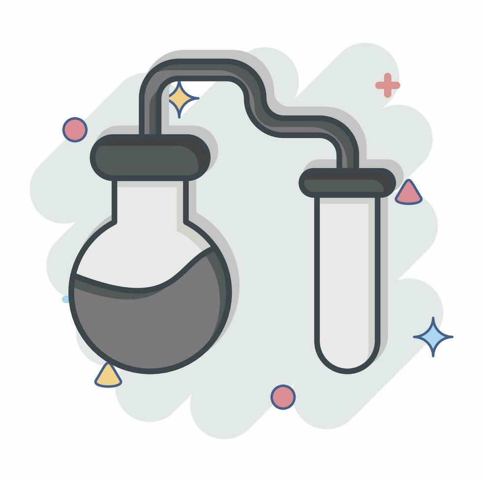 Icon Chemical Experiments. related to Biochemistry symbol. comic style. simple design editable. simple illustration vector