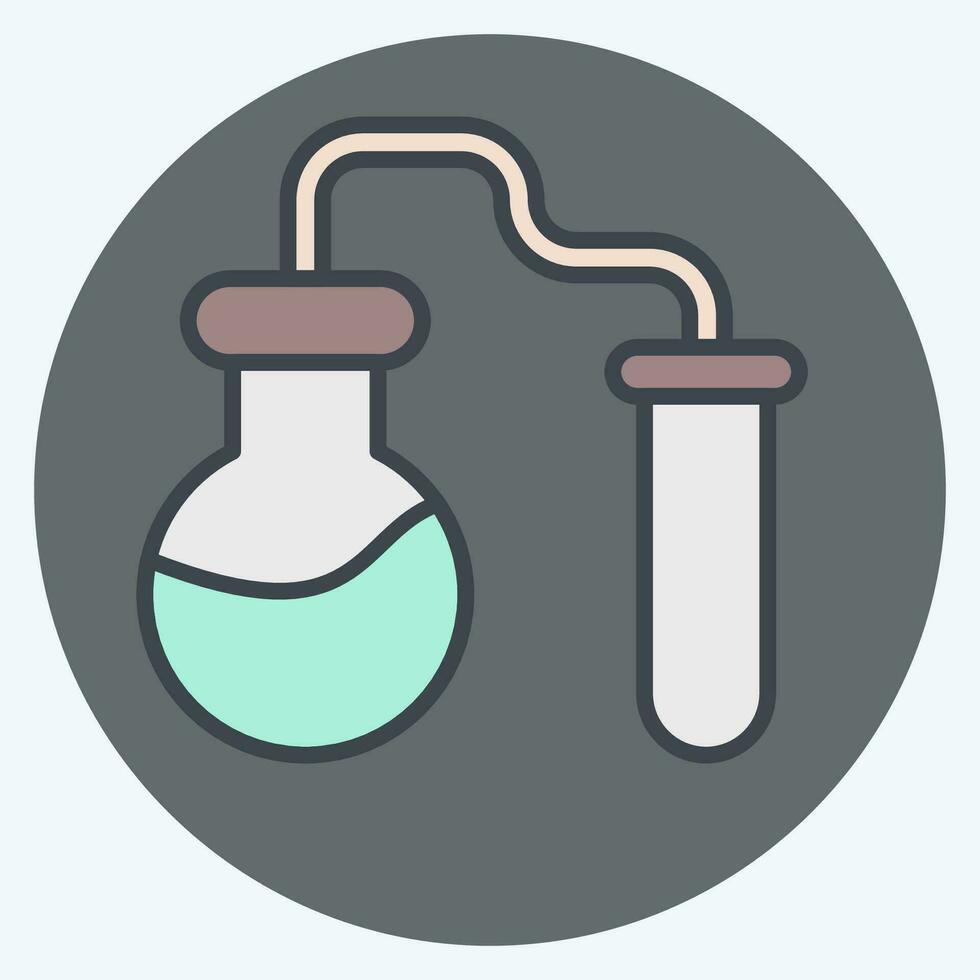 Icon Chemical Experiments. related to Biochemistry symbol. color mate style. simple design editable. simple illustration vector