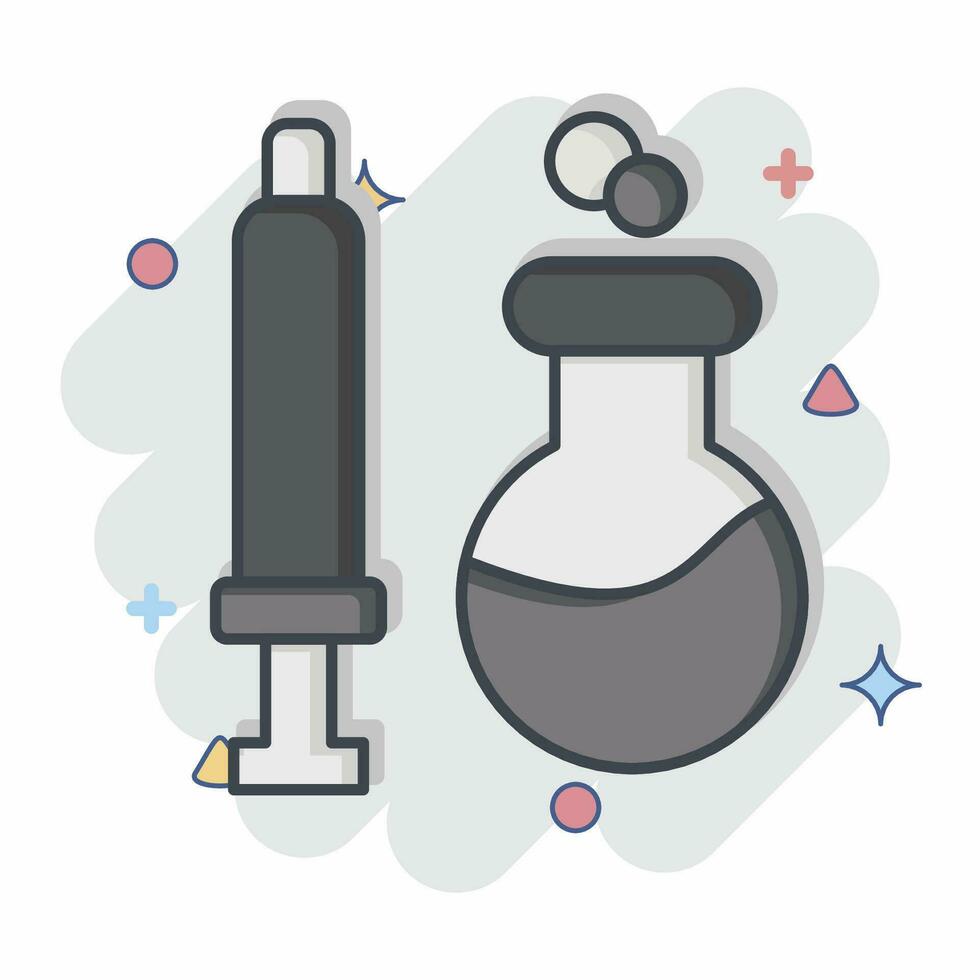 Icon Chemical Syringes. related to Biochemistry symbol. comic style. simple design editable. simple illustration vector