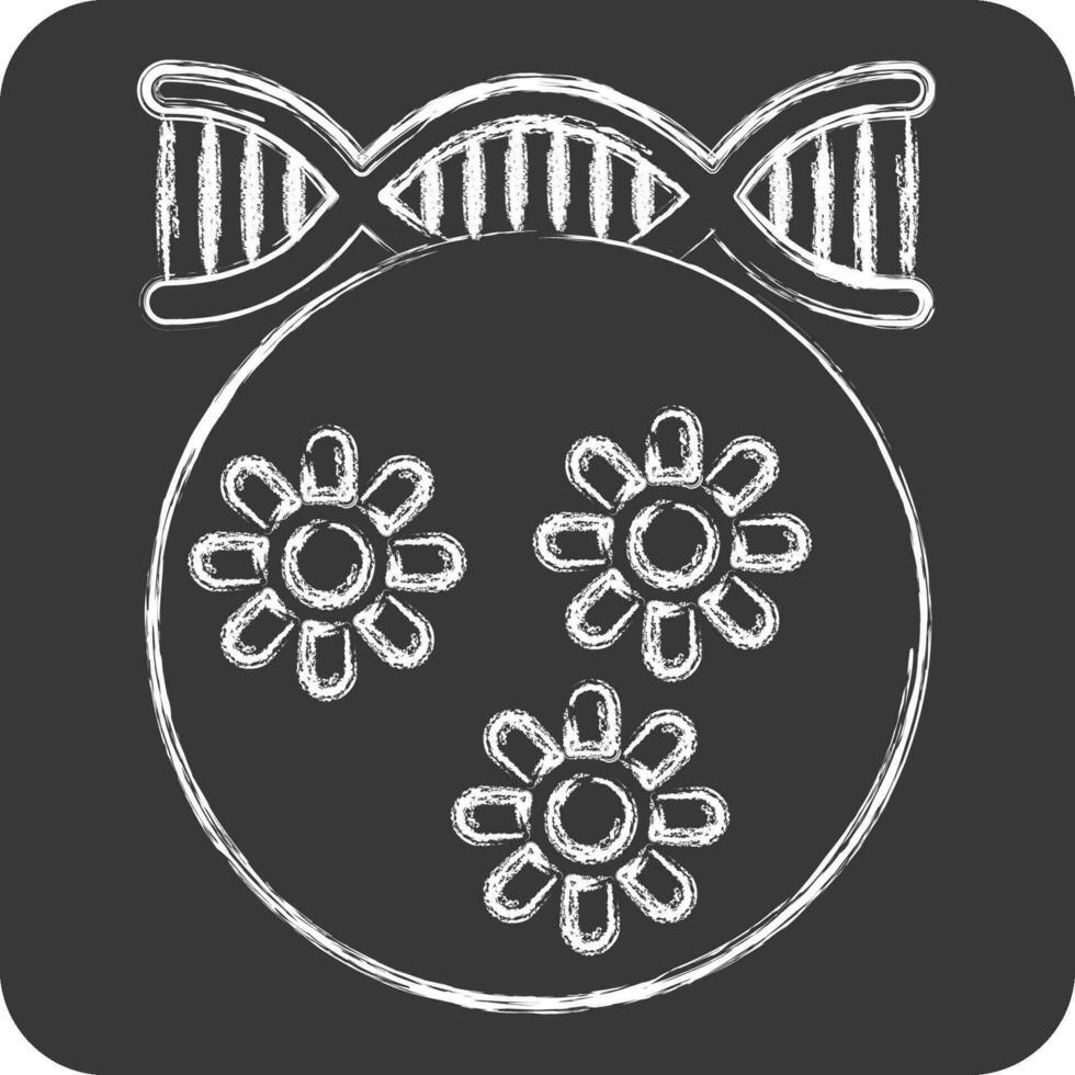Icon Bacteria. related to Biochemistry symbol. chalk Style. simple design editable. simple illustration vector