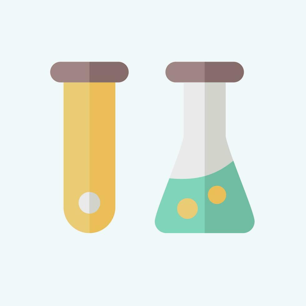 icono prueba tubo. relacionado a bioquímica símbolo. plano estilo. sencillo diseño editable. sencillo ilustración vector