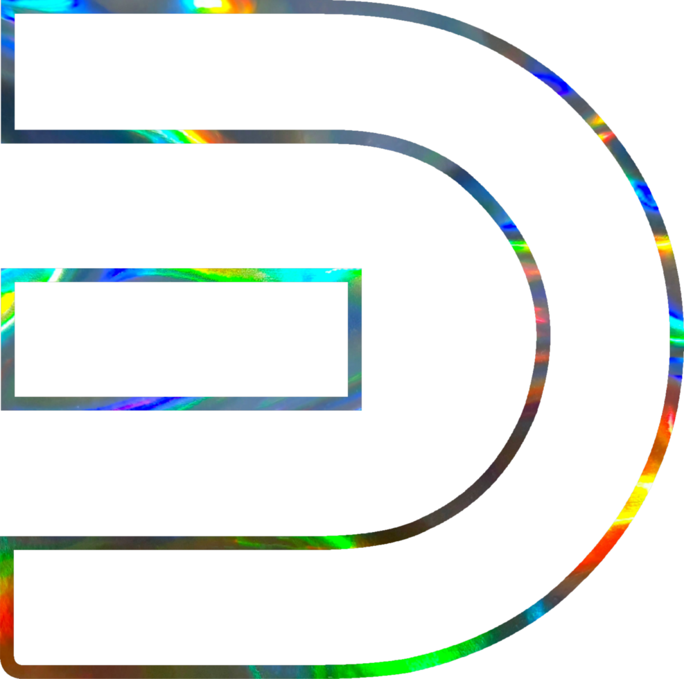 Holographic shiny alphabet png