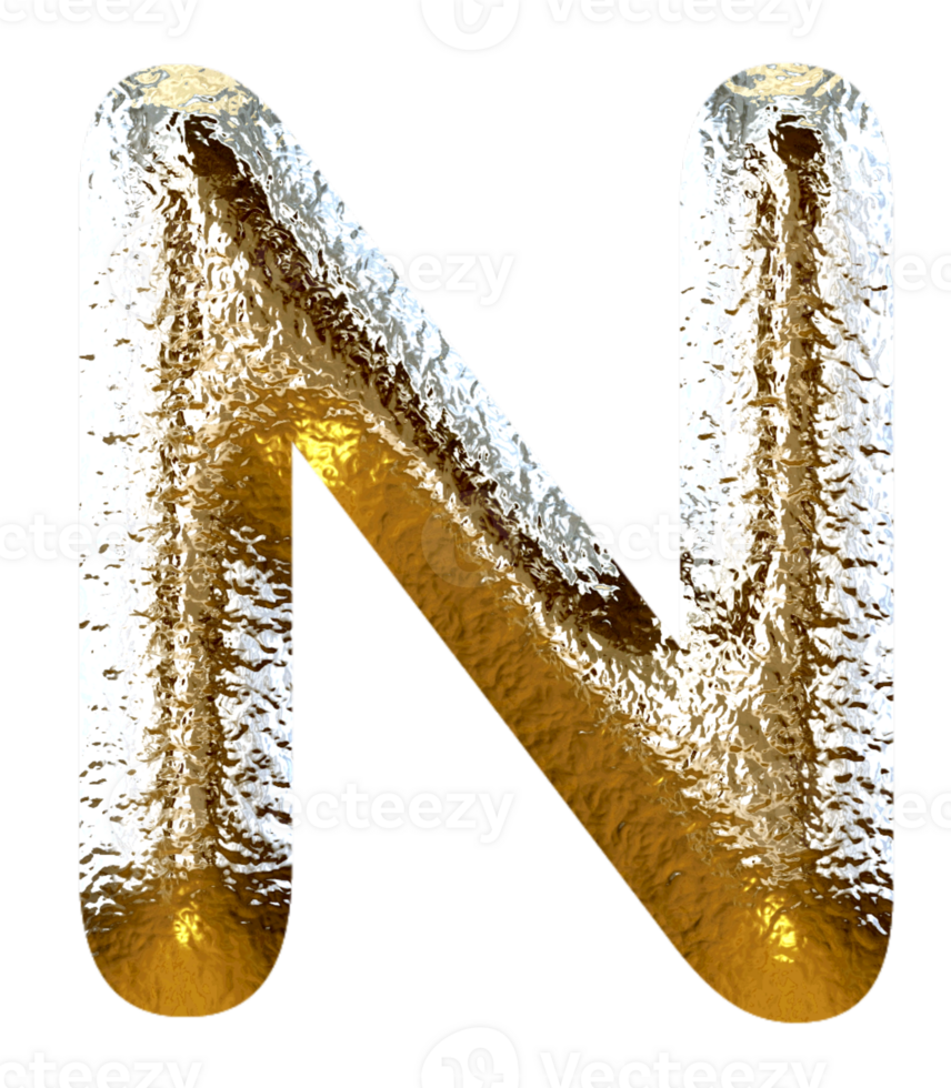 Silver gold metallic alphabet png
