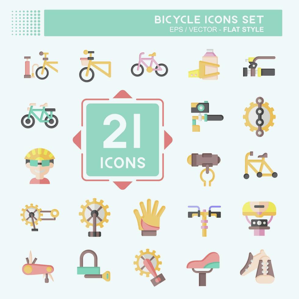 Icon Set Bicycle related to Hobby symbol. flat style. simple design editable. simple illustration vector