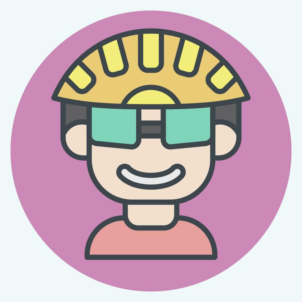 Icon Cyclist related to Bicycle symbol. color mate style. simple design editable. simple illustration vector