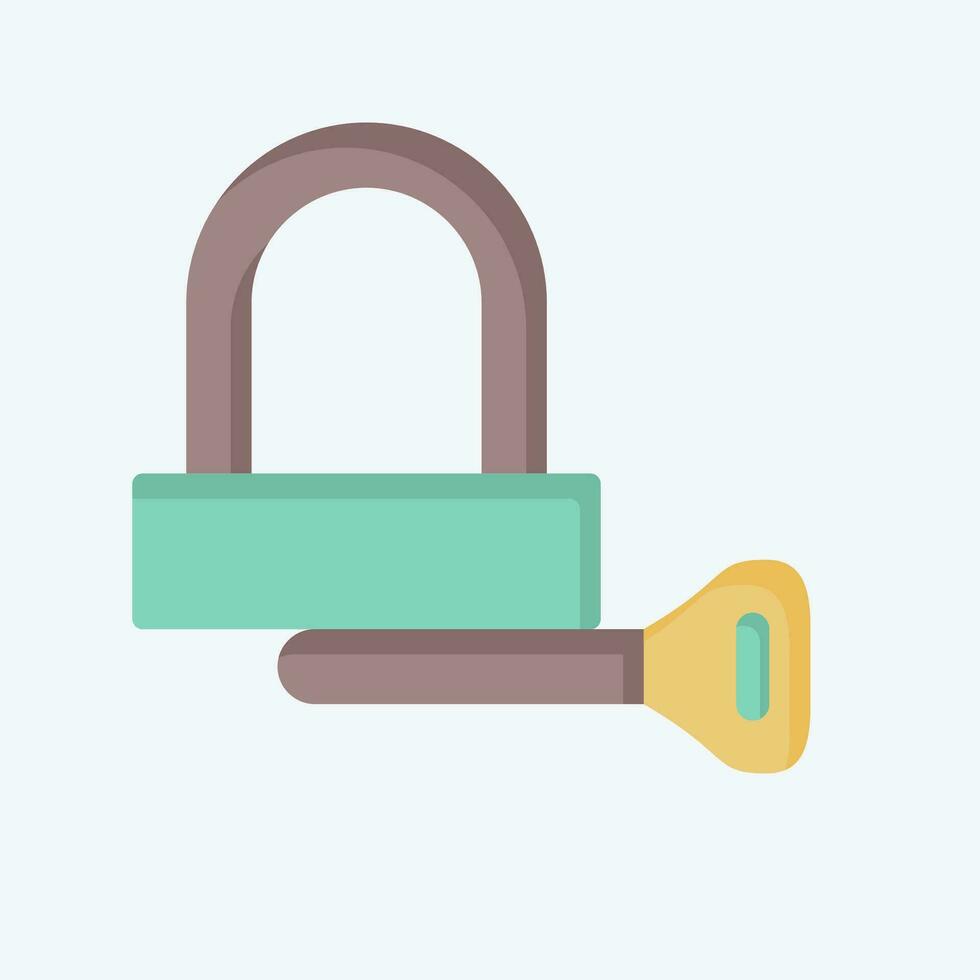 Icon Padlock related to Bicycle symbol. flat style. simple design editable. simple illustration vector