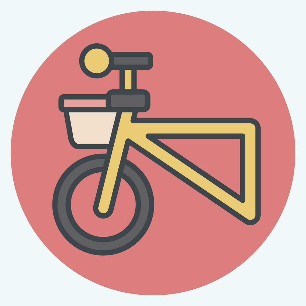 Icon Basket related to Bicycle symbol. color mate style. simple design editable. simple illustration vector