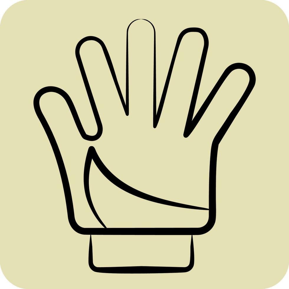 Icon Glove related to Bicycle symbol. hand drawn style. simple design editable. simple illustration vector