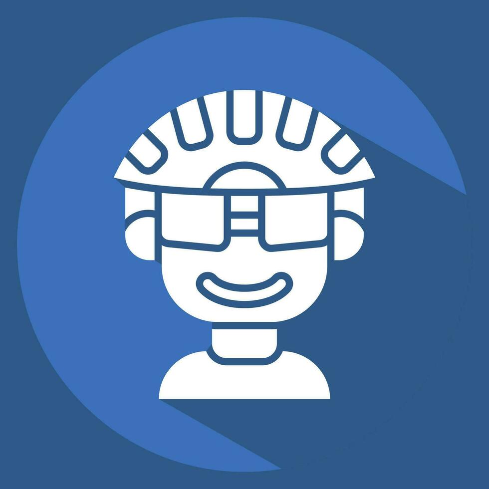 Icon Cyclist related to Bicycle symbol. long shadow style. simple design editable. simple illustration vector