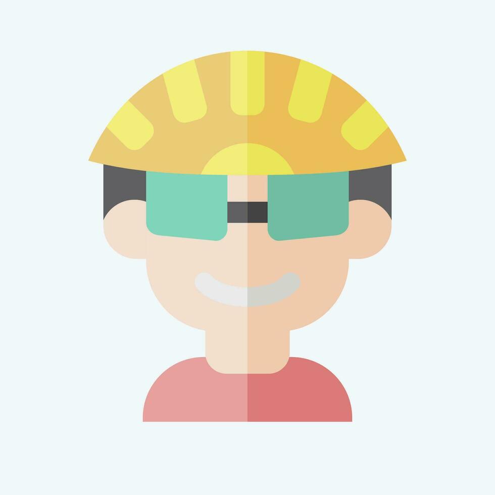 Icon Cyclist related to Bicycle symbol. flat style. simple design editable. simple illustration vector