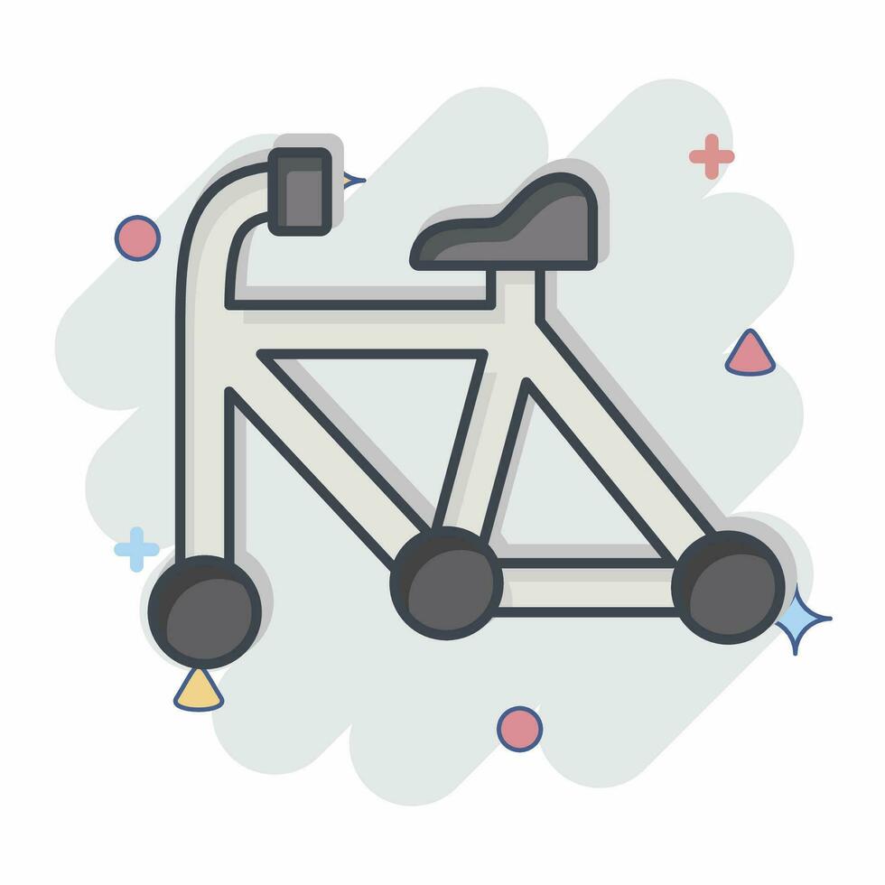 Icon Frame related to Bicycle symbol. comic style. simple design editable. simple illustration vector