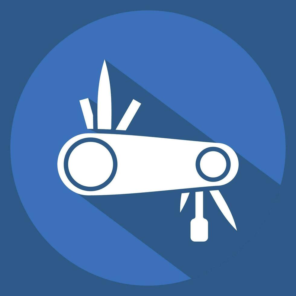 Icon Multitool related to Bicycle symbol. long shadow style. simple design editable. simple illustration vector