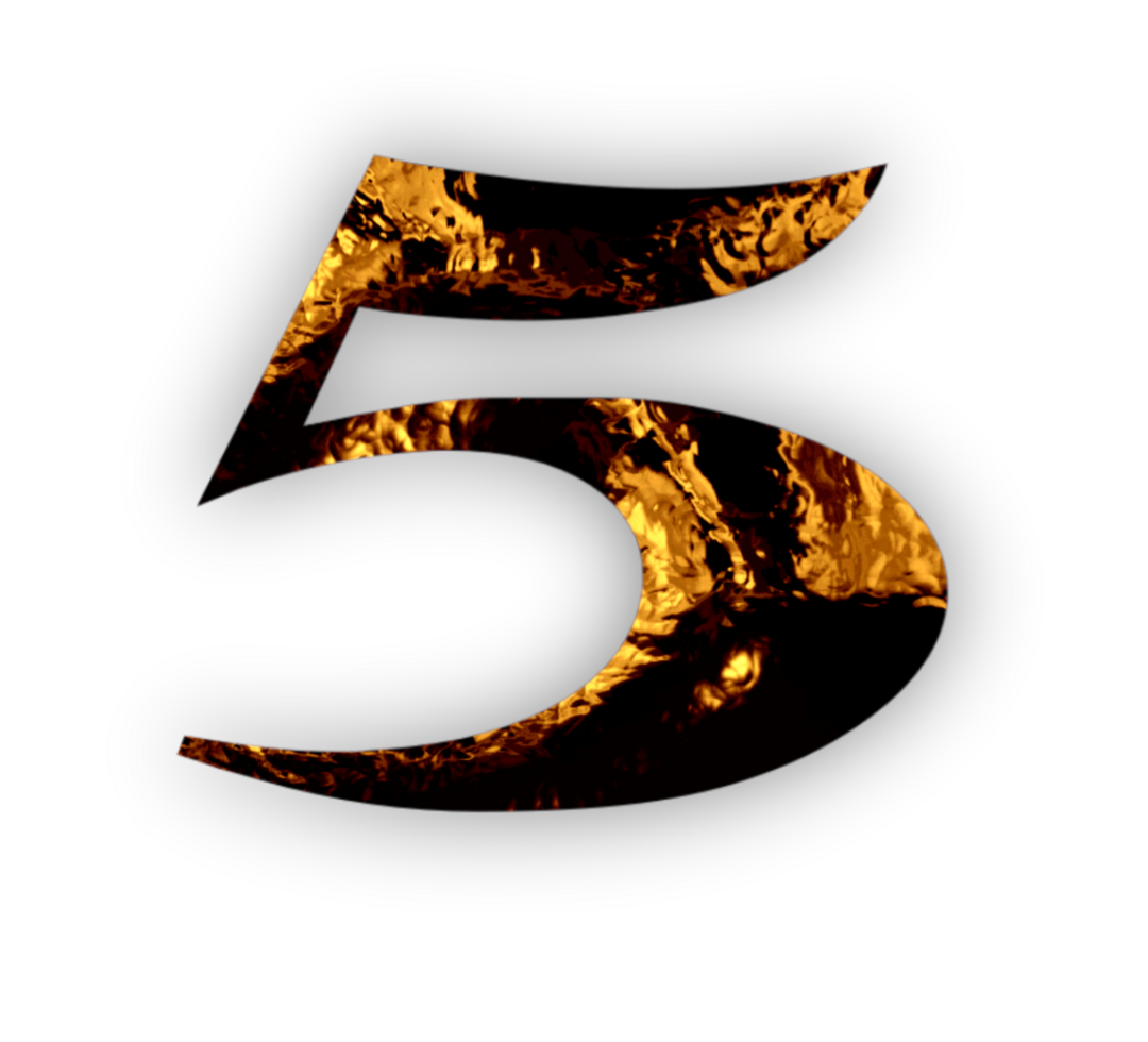 Golden letters and numbers png