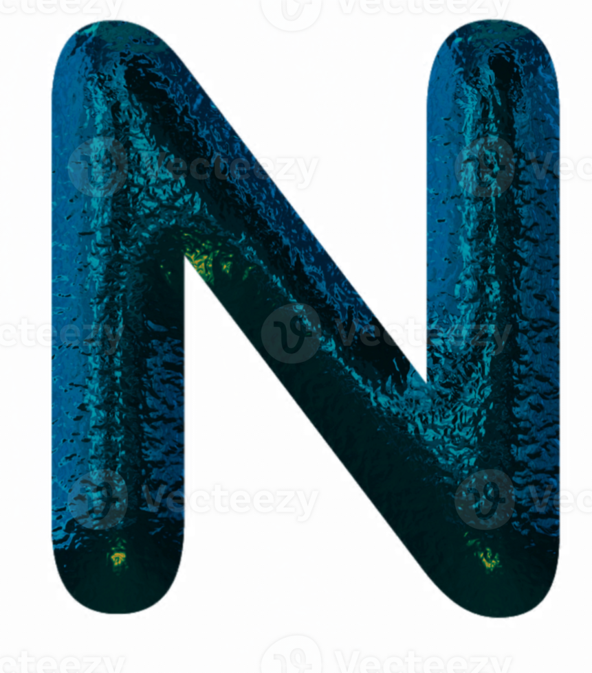Black with blue shine alphabet png