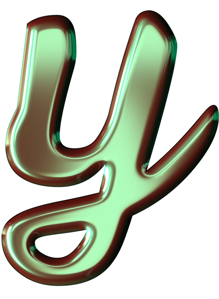 Green glossy alphabet png