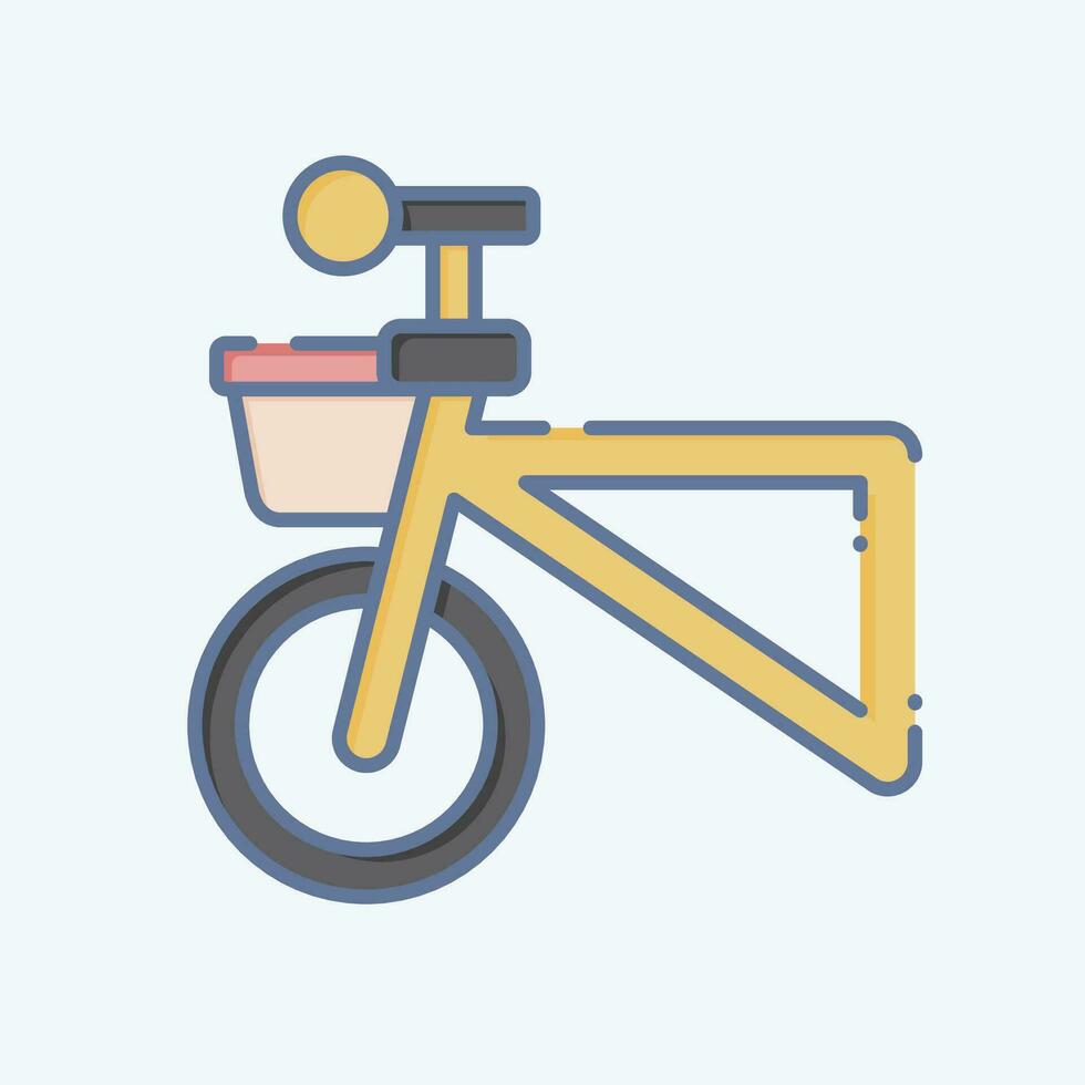 Icon Basket related to Bicycle symbol. doodle style. simple design editable. simple illustration vector