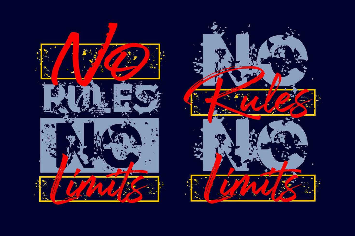 No reglas No límites, motivacional cita, cepillo ataque. bandera, póster, etc. grunge vector diseño.