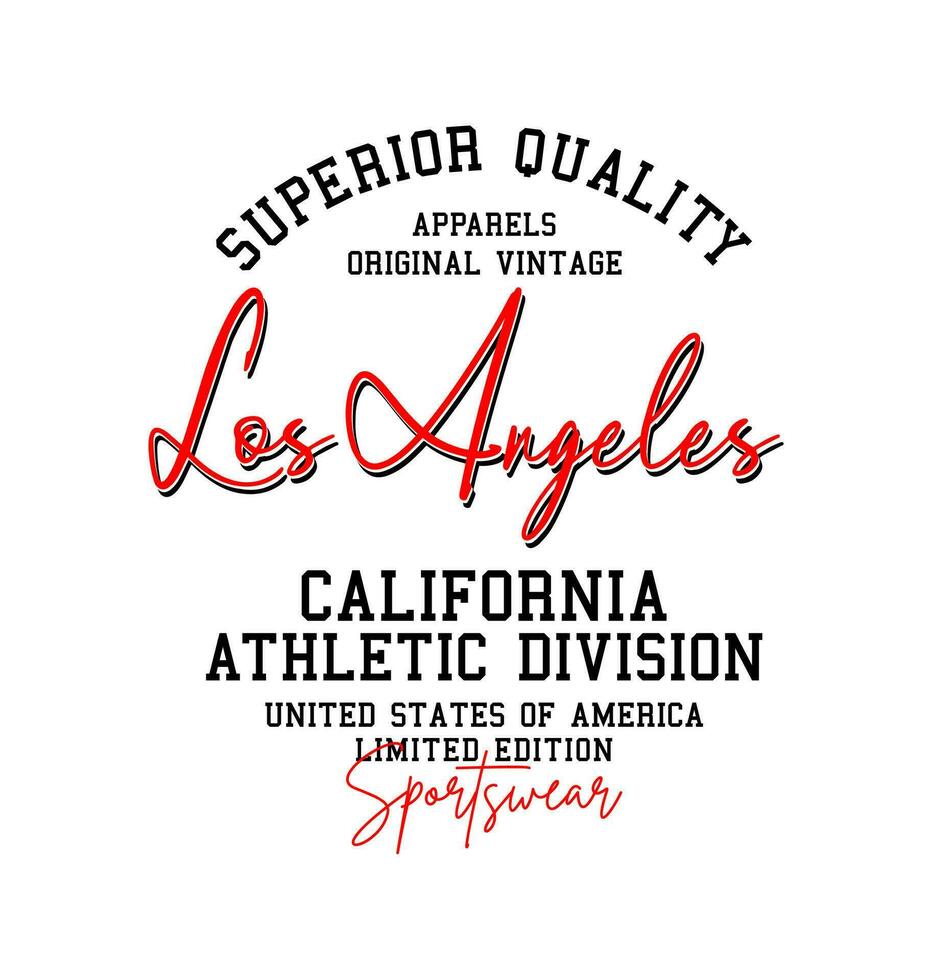 Superior Los Angeles typography, for print on t shirts etc. vector