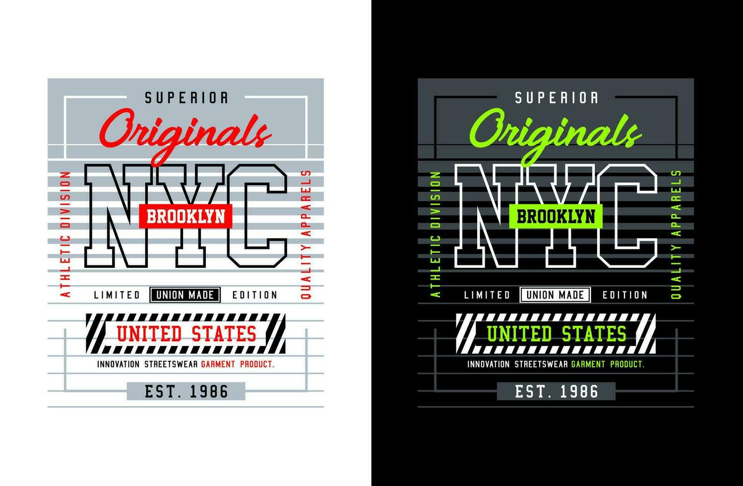 NYC Brooklyn typography desig, for print on t shirts etc. vector