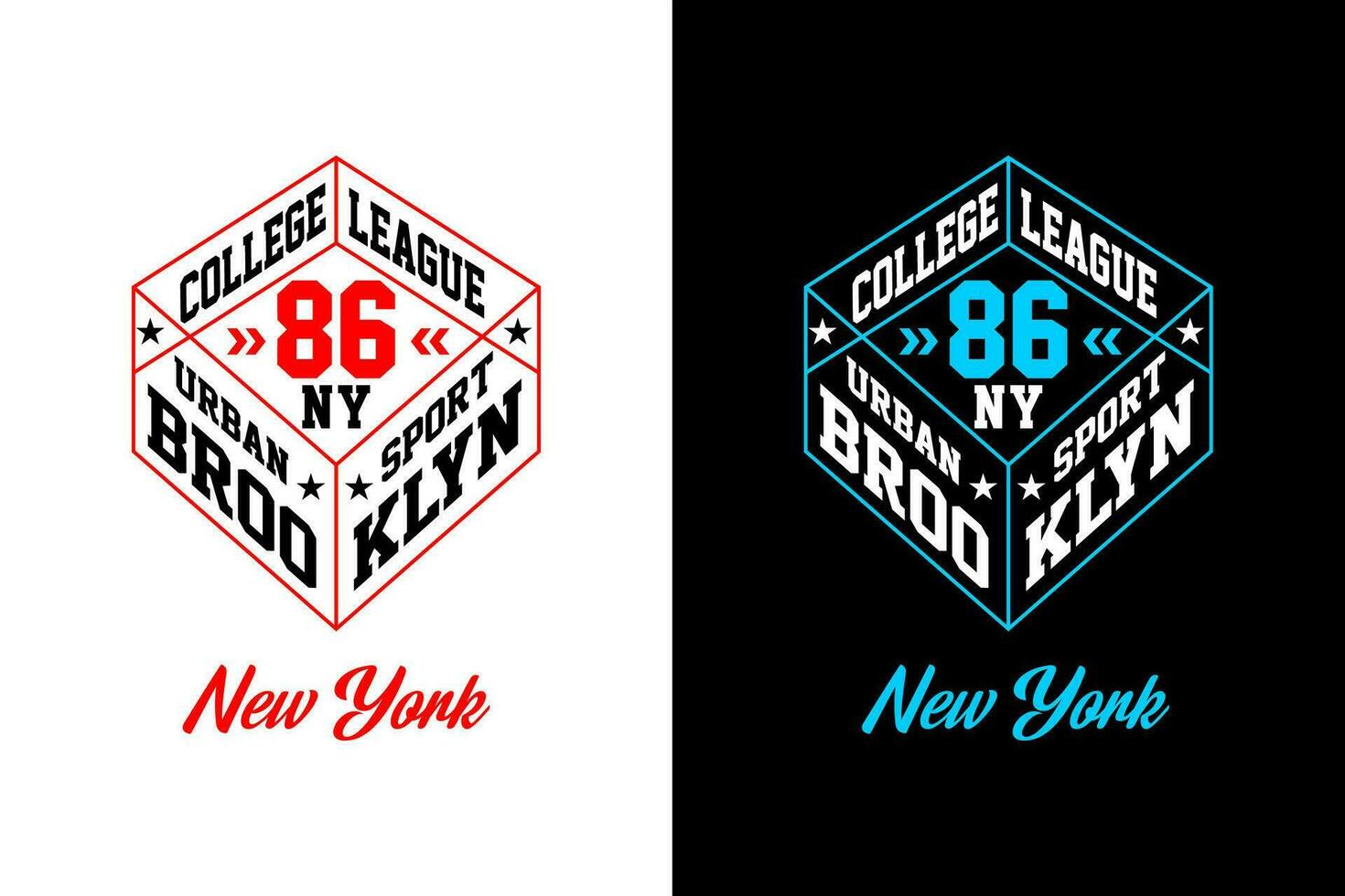NY, for print on t shirts etc. vector