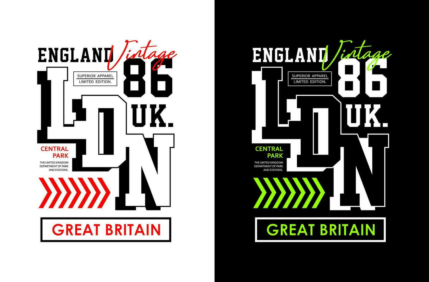 LDN England typography design, for print on t shirts etc. vector