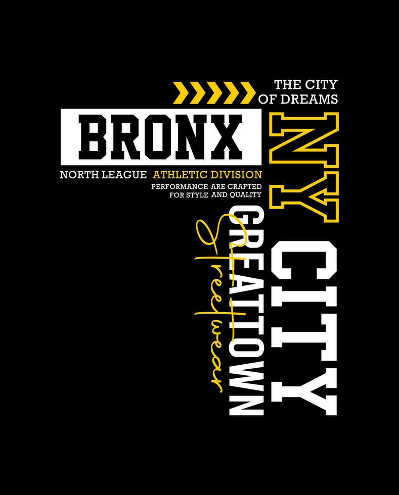 bronx tipografía diseño, para impresión en t camisas etc. vector