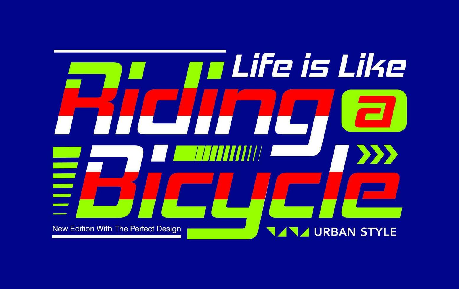 vida es me gusta montando un bicicleta motivación, para camiseta, carteles, etiquetas, etc. vector