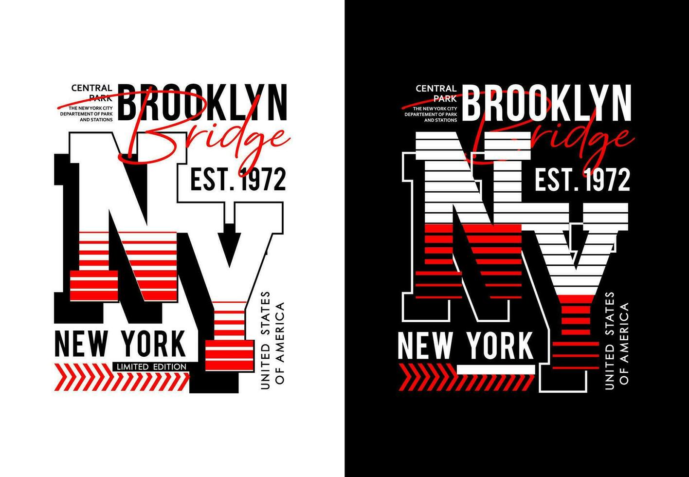 NY Brooklyn typography design, for print on t shirts etc. vector