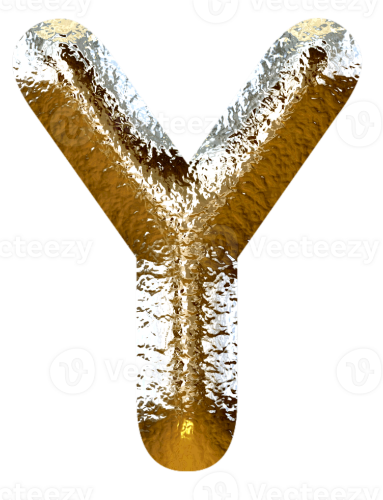 Silver gold metallic alphabet png
