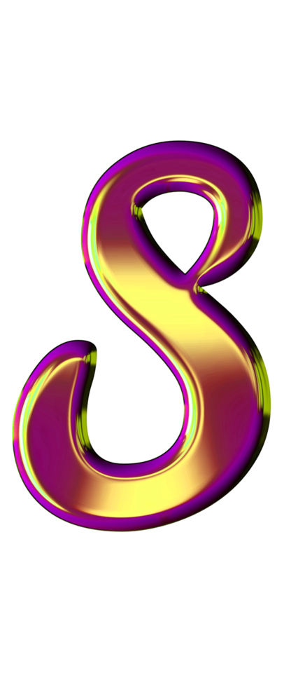 Purple golden alphabet png