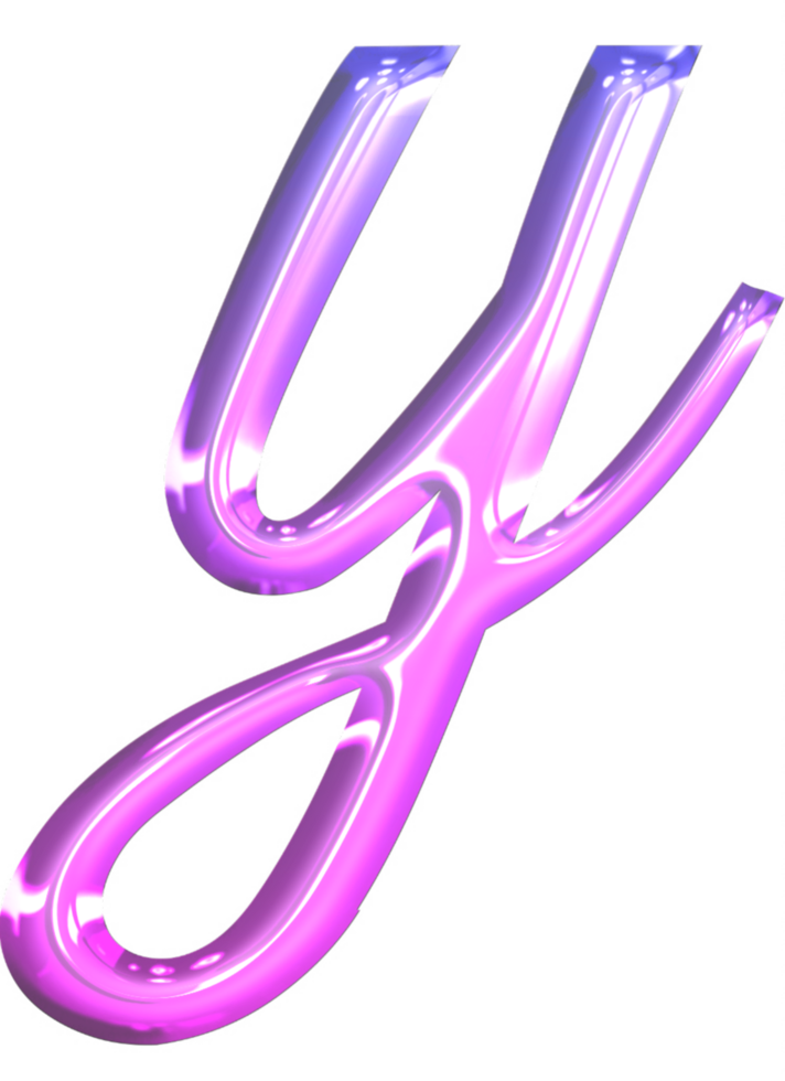 Glossy gradient alphabet png