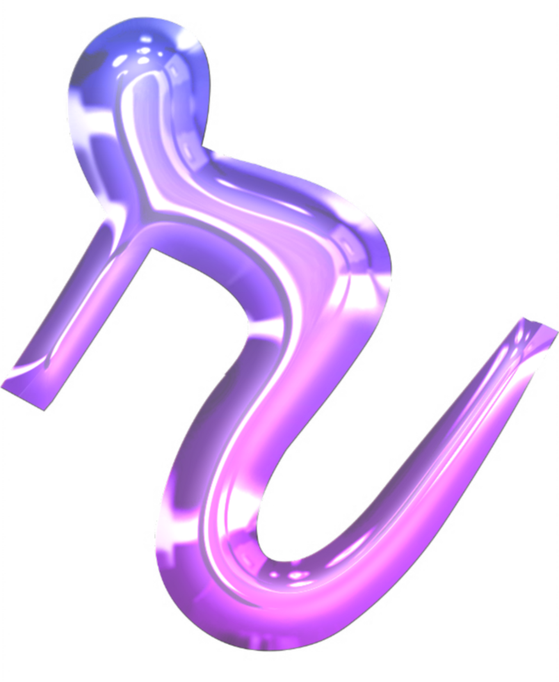 Glossy gradient alphabet png
