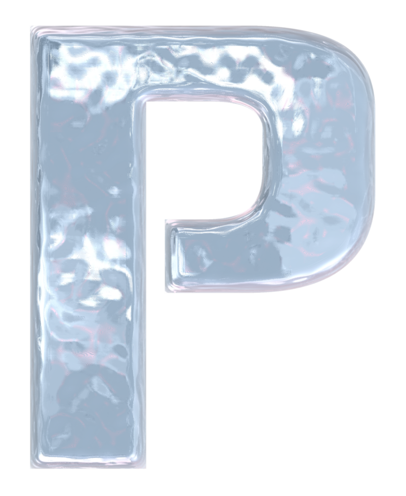 Blue ice alphabet png