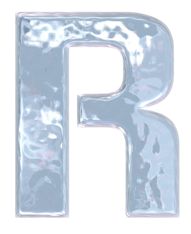 Blue ice alphabet png