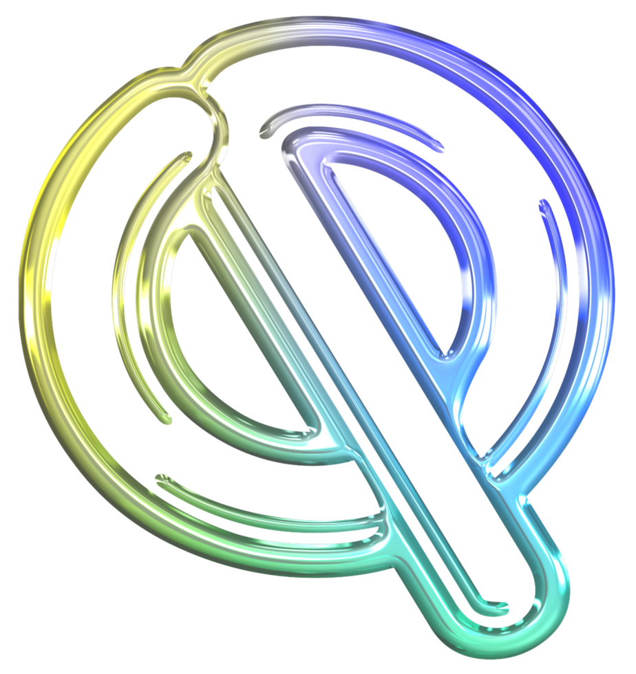 Glossy gradient neon alphabet png